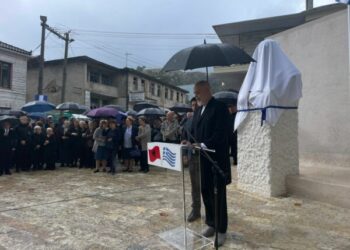 LIVE / Inaugurohet në Derviçan busti i Kostandinos Mistotakis, Rama: Do të doja që të ishte edhe Kyriakos…