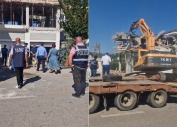 Vilat luksoze/ Policia dhe IKMT mësyjnë në periferi të Tiranës, fillon prishja e ndërtimeve pa leje