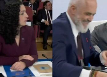 VIDEO/ Spanja vihet në pozitë për Kosovën dhe “zhduk” flamujt në samitin e BE. Rama në humor me presidentin e KE