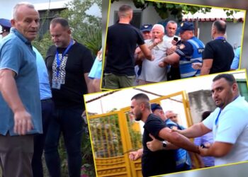 Me policë tek koka, burra e gra sherr për flokësh e shkelma për gardhin në Lanabregas