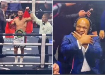 Boksieri shqiptar fiton titullin kampion, Mike Tyson e përshëndet me ‘shqiponjën’