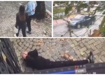 VIDEO/ Pamjet e aksidentit te Kryeministria, çifti i të rinjve goditet nga mjeti në trotuar