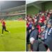 VIDEO/ Atmosferë e zjarrtë: Lojtarët priten me brohorima, kuqezinjtë mbushin stadiumin në Moldavi