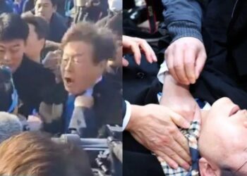 Pamje të rënda/ Lideri i opozitës koreane goditet më thikë, kur po mbante fjalim