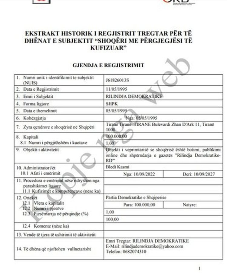 Rilindja Demokratike “molla e sherrit” e radhës për demokratët