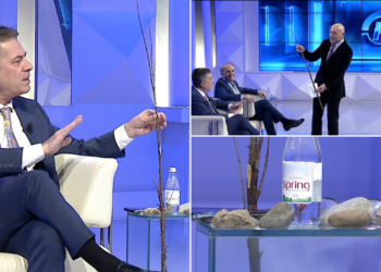 VIDEO / Çudit Lorenc Vangjeli, shkon me thupër & gurë në emision: Dua të rrah Ilir Beqajn!