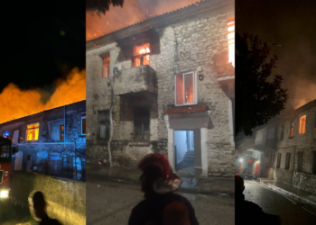 VIDEOLAJM/ Pamjet nga djegia e 3 apartamenteve në Memaliaj