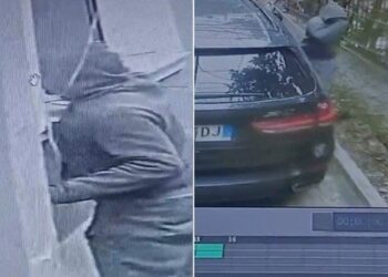 VIDEO/ Me kapuç në kokë, ja momenti kur hajduti hyn nga dritarja e banesës dhe i vjedh pistoletën e shërbimit punonjësit të Gardës