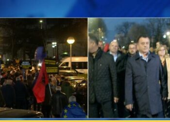 Protesta, dalin nga SHQUP-i deputetët e Berishës, udhëhiqen nga ‘çifti’ Bardhi-Noka