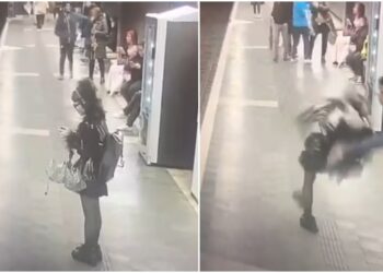 VIDEO/ Tronditëse: I riu sulmon gratë teksa presin trenin, njëra prej tyre përfundon në tokë. Udhëtari humb dëgjimin për shkak të grushtit në vesh