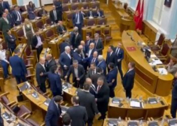 VIDEO/ Përleshje në Kuvend mes deputetëve të opozitës dhe të mazhorancës në Malin e Zi