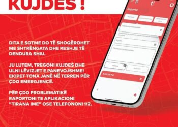 Reshje të dendura shiu në Tiranë, bashkia bën thirrje për kujdes
