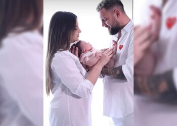 FOTO/ Kiara dhe Luizi publikojnë  për herë të parë portretin e vajzës së tyre Luna Mari