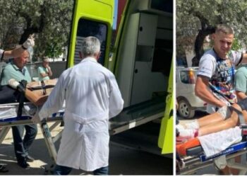Po garonin në aksin Kuç-Qeparo, humbin kontrollin tre çiklistë! Transportohen me barrelë në spital