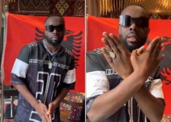 Video e reperit francez, Maître Gims me flamurin shqiptar bën xhiron e rrjetit