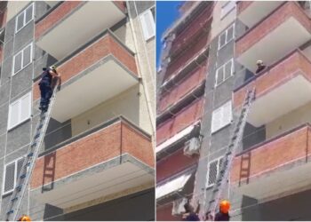 Berat/ Mbyllet dera e blinduar, nënës i mbetet brenda banesës fëmija 6-muajsh! Zjarrfikësit futen me shkallë nga ballkoni