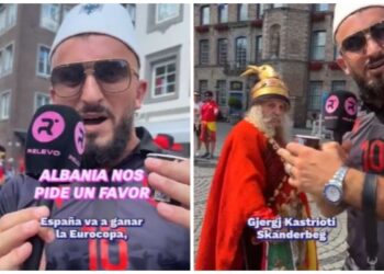 VIDEO/ ‘Spanja fiton Kupën’, tifozi shqiptar bëhet hit në Spanjë: Fitoni, por pas kësaj! Jemi njerëz të mirë, shiheni Skënderbeun