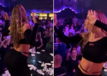 VIDEO/ Fustani transparent “tradhton” Xhensilën, zbulon më shumë se ç’duhet gjatë kërcimit sensual