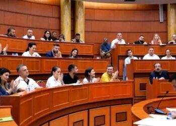 VIDEO/ Tensione në mbledhjen e Këshillit Bashkiak Tiranë, pasi qëlloi me letra Veliajn, Blushi konfrontohet fizikisht me Valterin, e godet me grusht dhe…