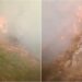 Zjarr i përmasave të mëdha pranë Elbasanit, fikjen e flakëve vështirësohet nga terreni i thyer