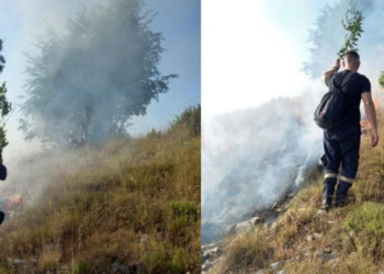 Zjarri në Gjirokastër, zjarrfikësit dhe ushtria në aksion për shuarjen e flakëve, si paraqitet situata në terren