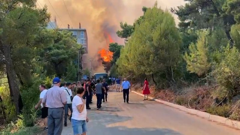 Panik në Shëngjin, banorët dhe turistët mes lotëve lënë gjithçka dhe vrapojnë për t’u shpëtuar flakëve