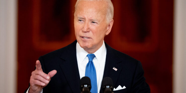 WASHINGTON, DC - JULY 1:  U.S. President Joe Biden speaks to the media following the Supreme Court's ruling on charges against former President Donald Trump that he sought to subvert the 2020 election, at the White House on July 1, 2024 in Washington, DC. The highest court ruled 6-3 that presidents have some level of immunity from prosecution when operating within their "constitutional authority," but do not have absolute immunity.  (Photo by Andrew Harnik/Getty Images)