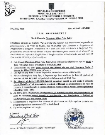 “Do mbani përgjegjësi penale!”/ Beleri thyen lejen, në vend të Strasburgut “zbarkon”në Athinë, çfarë përmbante dokumenti