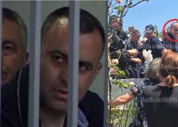 VIDEO/ I rrethuar nga policët, dalin pamjet kur Dritan Dajti i jep lamtumirën e fundit nënës