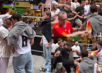 VIDEO/Tifozët anglezë dhe gjermanë përplasen dhunshëm, pasi britanikët u tallën me ta për eliminimin nga Europiani