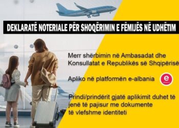 Shoqërimi i fëmijës nga të afërmit për udhëtim, tani me deklaratë noteriale në e-Albania
