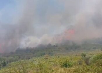 Zjarr në Berat, e pamundur të ndërhyhet nga zjarrfikësit! Flakët po shuhen me mjete rrethanore
