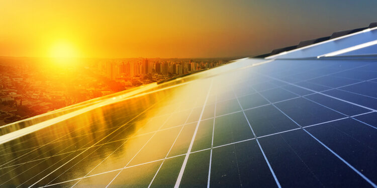 Solar Panel Photovoltaic installation on a Roof, alternative electricity source - Concept  Image of Sustainable Resources