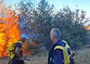 Një tjetër vatër zjarri shfaqet në Maqellarë, nis ndërhyrja në Parkun Natyror Korab-Koritnik