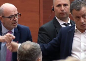 “Pusho!”/ Momenti ku Flamur Noka përplaset fizikisht me Petro Koçin (Video)