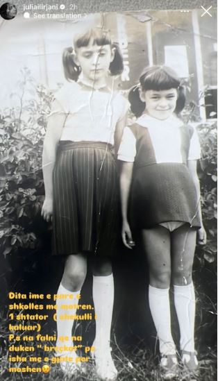 “Dita ime e parë e shkollës me motrën”/ Aktorja e njohur publikon foton nga shekulli i kaluar