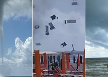 “Çmendet” moti, tornado fluturon çadrat dhe shezlonet në plazh!