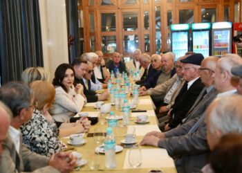 Rama publikon foto nga takimet me të moshuarit: Diskutime mbi sfidën e përfshirjes së tyre në hapësirën e rritjes ekonomike të vend