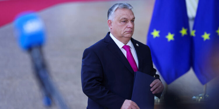 Le Premier ministre hongrois Viktor Orban lors d'un sommet des dirigeants de l'Union européenne, à Bruxelles, en Belgique. /Photo prise le 14 décembre 2023/REUTERS/Johanna Geron