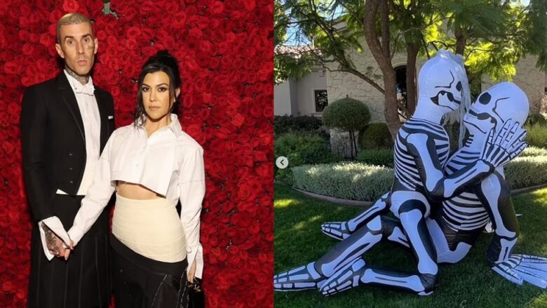 “E neveritshme”/ Kourtney Kardashian dhe Travis Barker kritikohen për dekorin e çuditshëm të Halloween-it