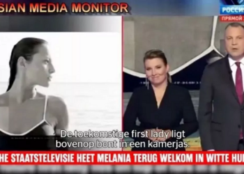 Televizionet ruse shfaqin fotot nudo të Melania Trump, reagimi epik i prezantuesve