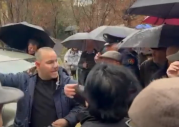 VIDEO / Protesta para Bashkisë acaron qytetarët, shoferi përplaset me militantët e Berishës dhe Metës