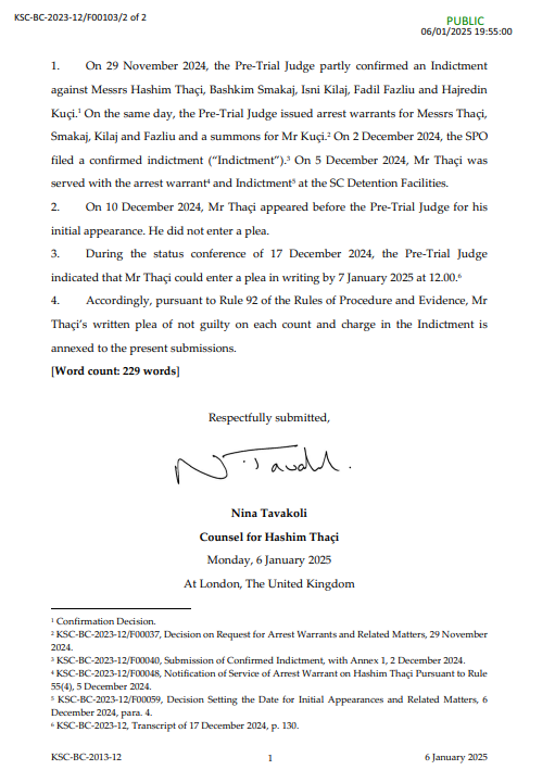 “Tentoi të pengonte drejtësinë”/ Hashim Thaçi deklarohet i pafajshëm për akuzën e dytë të ngritur në Hagë (DOKUMENTI)