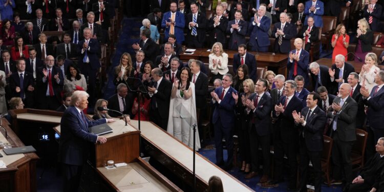 President Donald Trump addresses a joint session of Congress at the Capitol in Washington, Tuesday, March 4, 2025. (AP Photo/J. Scott Applewhite)