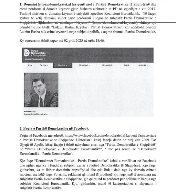 “Prezantohet si kryetar i PDSH”, Berisha ankohet sërish në KQZ për Bashën: Përdor faqet e partisë në Facebook e Instagram, u ka ndryshuar dhe emrin