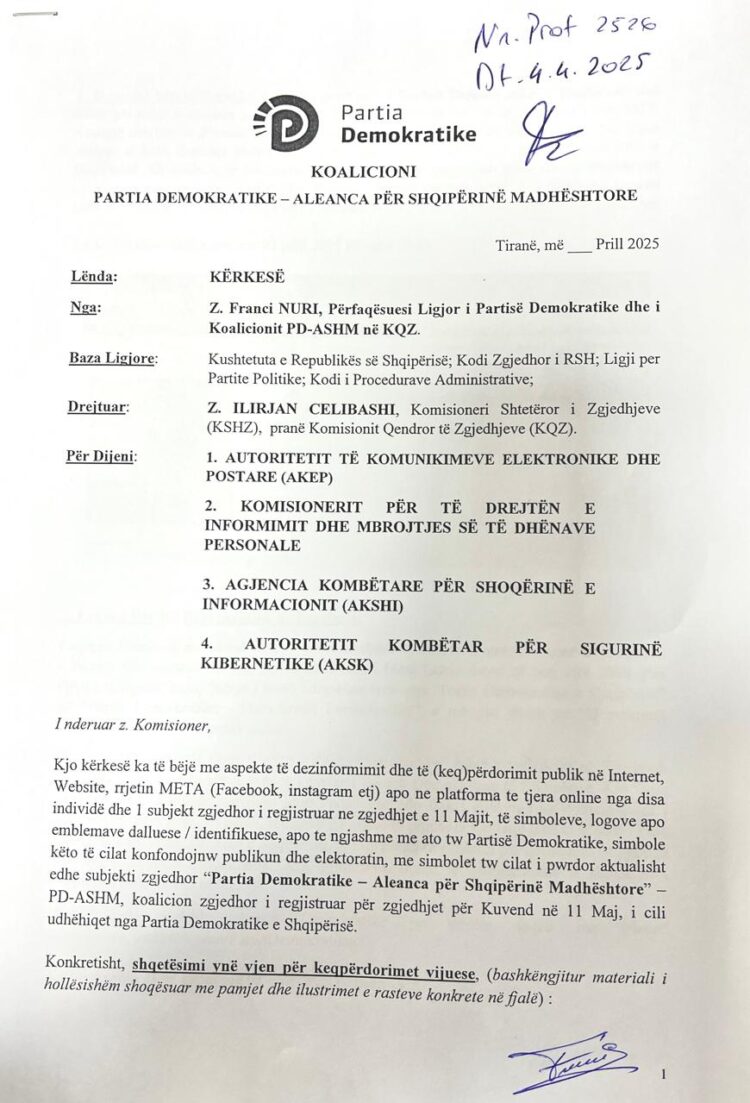 “Prezantohet si kryetar i PDSH”, Berisha ankohet sërish në KQZ për Bashën: Përdor faqet e partisë në Facebook e Instagram, u ka ndryshuar dhe emrin