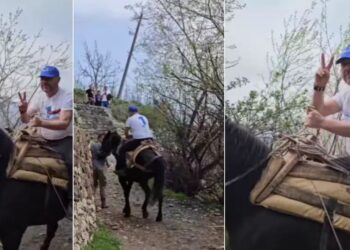Video/ Pas incidentit të dhunshëm në Dibër, Xhelal Mziu del dhe kërkon votat mbi kalë