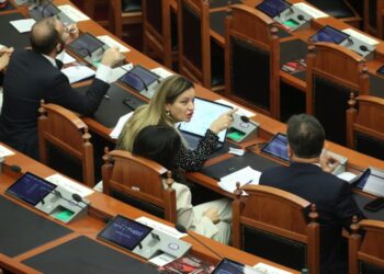 FOTOLAJM / PD ‘harron’ mazhorancën! Për çfarë po debatojnë Vokshi dhe Flamur Noka?