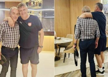 Përqafim i përzemërt pas më shumë se 30 vitesh, Mirel Josa takon ndihmëstrajnerin e Serbisë! Lidhja mes tyre