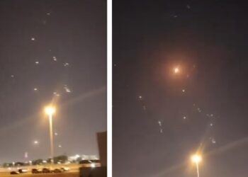 Publikohen pamjet/ Momenti kur raketat iraniane fluturojnë mbi Katar gjatë sulmit në bazën amerikane